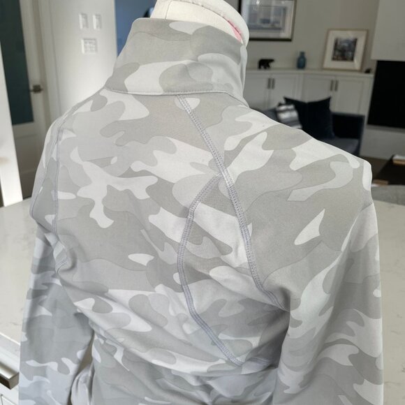 Lole Activewear Full Zip Hi Collar Nylon Blend Camo Print Jacket Green/Grey Sz S - Picture 6 of 11